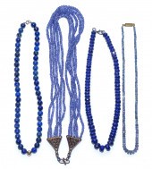 FOUR GEMSTONE BEADED NECKLACES