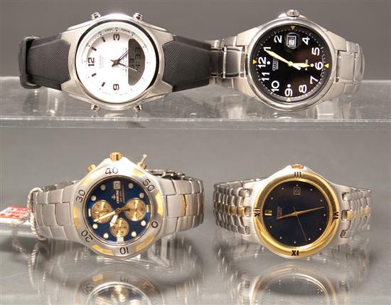Four gentlemen's stainless steel