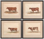 Four George Garrard cow prints