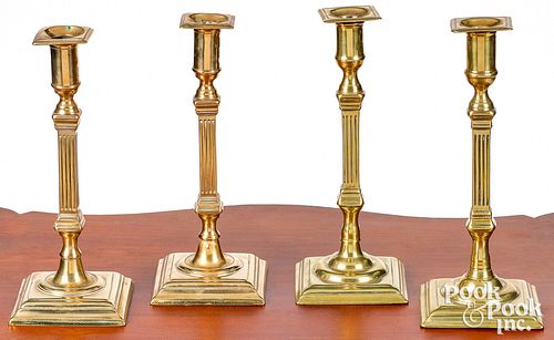 FOUR GEORGE III ENGLISH BRASS