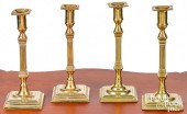 FOUR GEORGE III ENGLISH BRASS