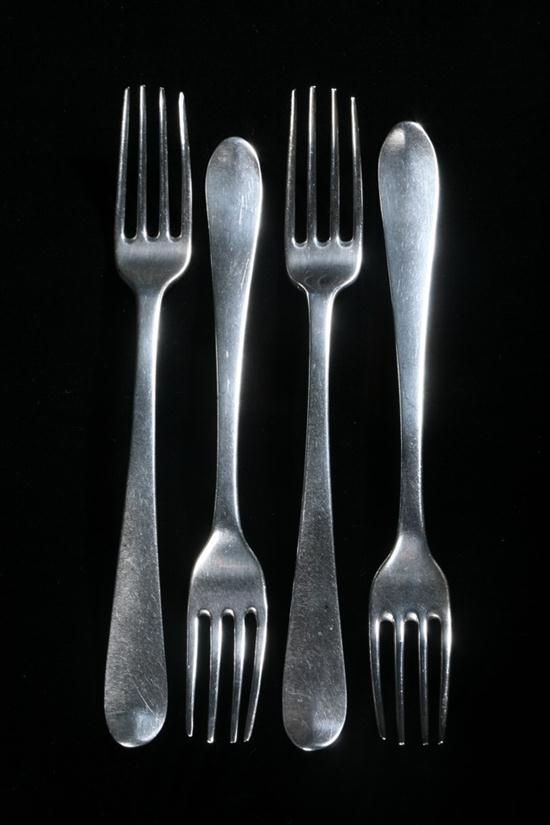 FOUR GEORGE III IRISH SILVER DINNER