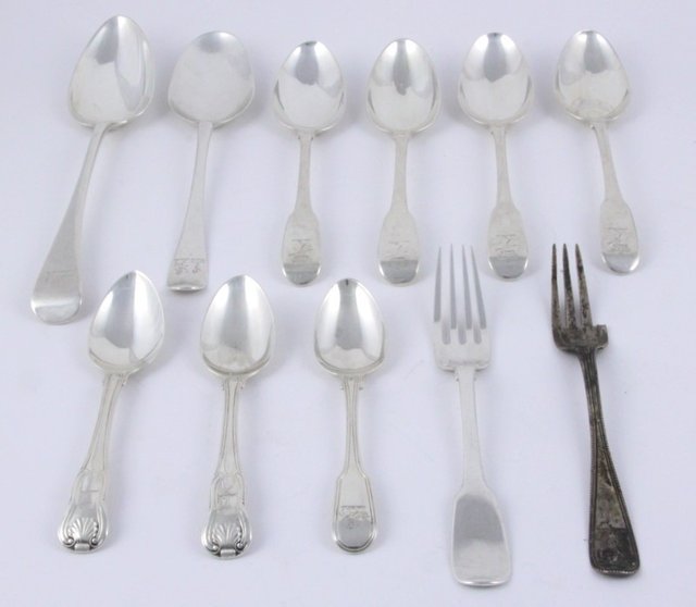Four George III silver dessert