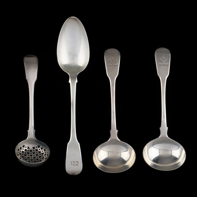 FOUR GEORGE III SILVER FLATWARE