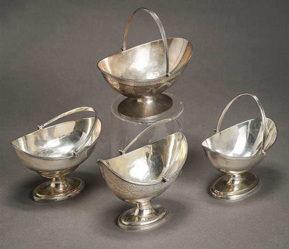 FOUR GEORGE III SILVER SUGAR