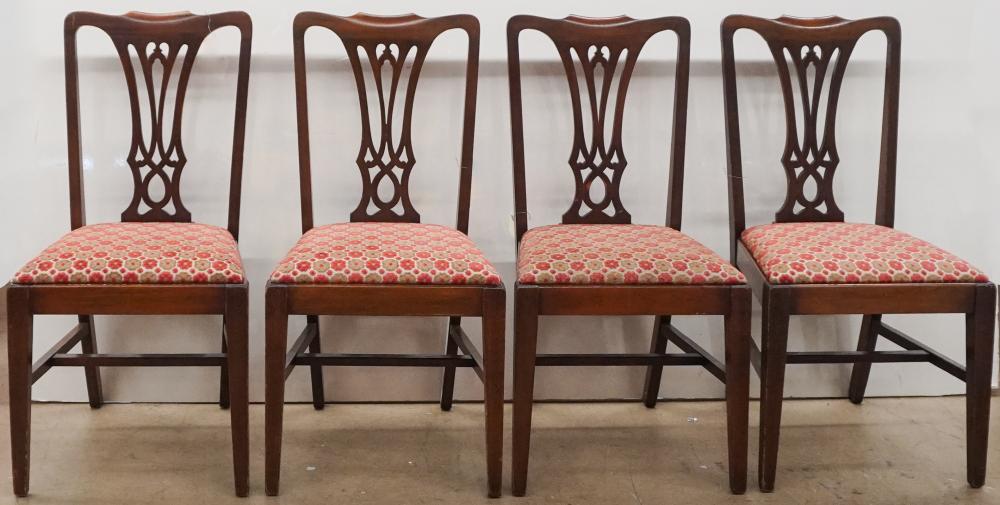 FOUR GEORGE III STYLE MAHOGANY SIDE