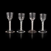 FOUR GEORGIAN OPAQUE-TWIST STE