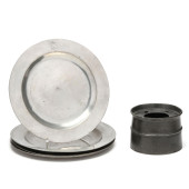 FOUR GEORGIAN PEWTER PLATES AN