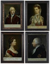 FOUR GEORGIAN REVERSE APPLIED