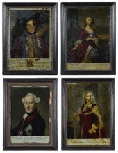 FOUR GEORGIAN REVERSE APPLIED