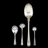 FOUR GEORGIAN SILVER SPOONS, I