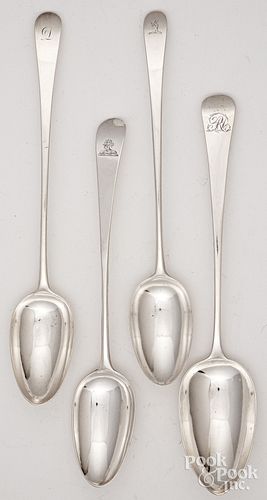 FOUR GEORGIAN SILVER STUFFING