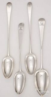 FOUR GEORGIAN SILVER STUFFING