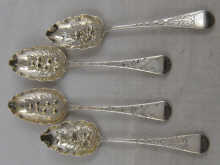 Four Georgian silver table spoons