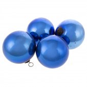 FOUR GERMAN BLUE GLASS KUGELS