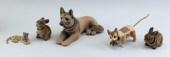 FOUR GERMAN FELT NODDER ANIMAL