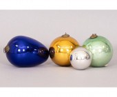Four German glass kugels, 19th