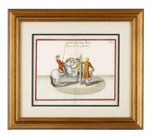 Four German hand-colored engra