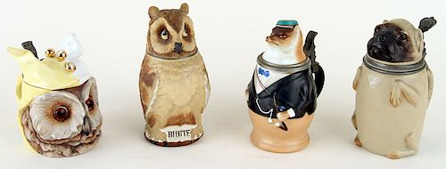 FOUR GERMAN PORCELAIN CHARACTER