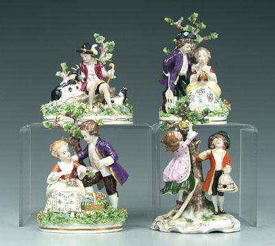 Four German porcelain figurines: