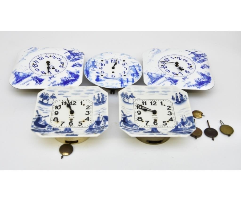 Four German porcelain/enamel wall
