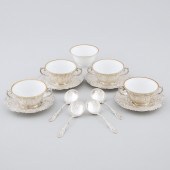 Four German Silver Two-Handled