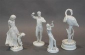 FOUR GERMAN WHITE GLAZED FIGUR