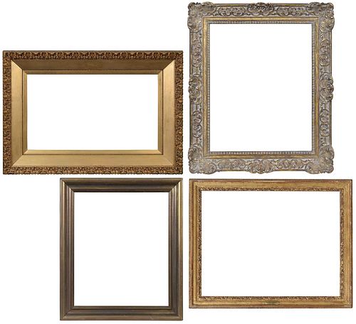 FOUR GILT AND PAINTED WOOD AND