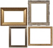 FOUR GILT AND PAINTED WOOD AND