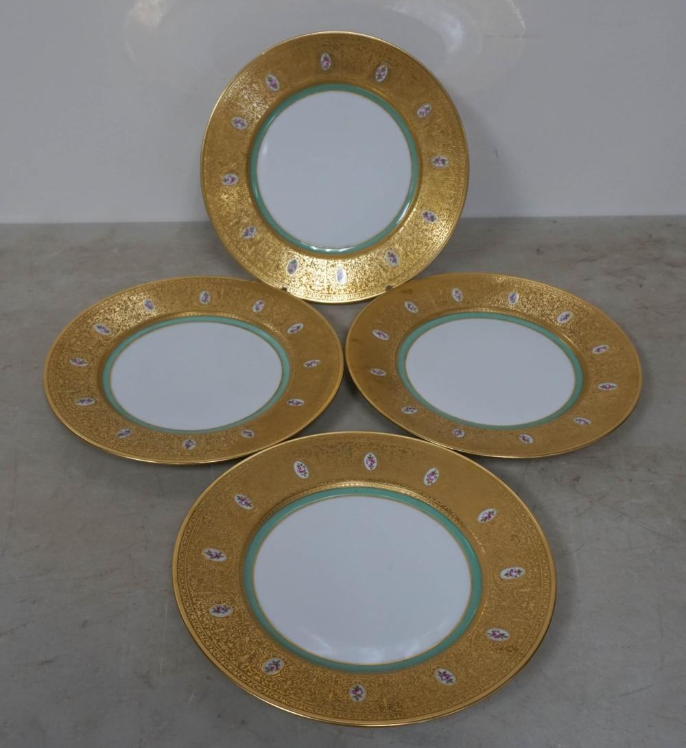 FOUR GILT DECORATED PORCELAIN