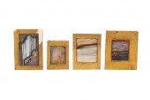 FOUR GILT FRAMED AGATE/ONYX SL