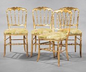 FOUR GILTWOOD MUSIC ROOM CHAIR
