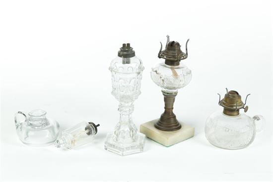 FOUR GLASS LAMPS.  American  mid