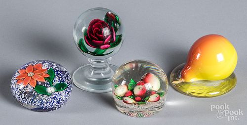 FOUR GLASS PAPERWEIGHTSFour glass