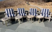 FOUR GLOSTER TEAK ARMCHAIRS AN