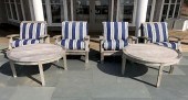 FOUR GLOSTER TEAK WOOD ARMCHAI