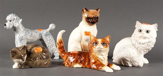 Four Goebel ceramic cat figures,