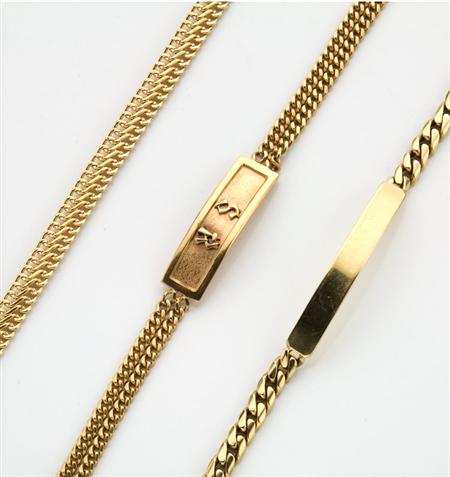 Four Gold Bracelets 	 