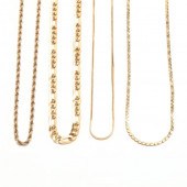 FOUR GOLD CHAIN NECKLACES To i