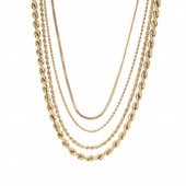 FOUR GOLD CHAINS To include: a
