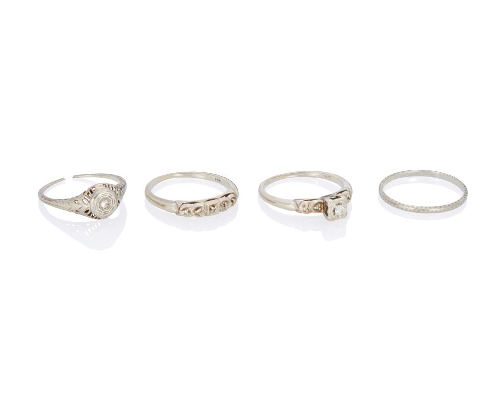 FOUR GOLD RINGSFour gold rings, 