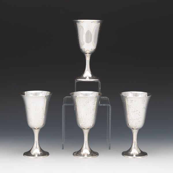 FOUR GORHAM STERLING SILVER WATER