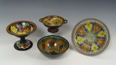 FOUR GOUDA POTTERY COMPOTES AN