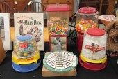 FOUR GUMBALL MACHINES AND A PO