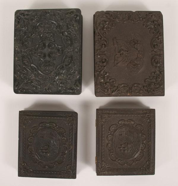 Four gutta percha cases; one double