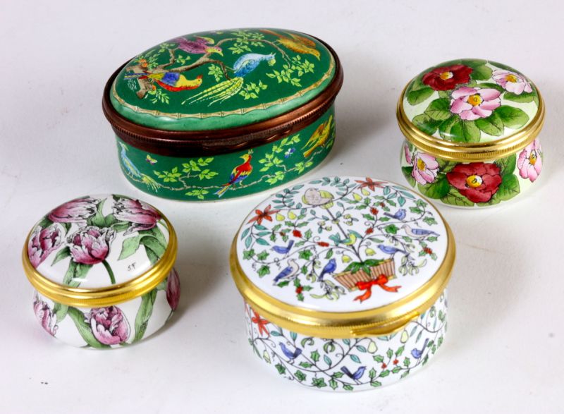 Four Halcyon Days Enamels Boxes