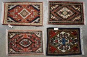 FOUR HAMADAN MATS, LARGEST: 2