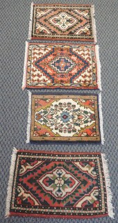 FOUR HAMADAN MATS, LARGEST: 2