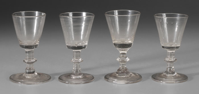 Four Hand-Blown Clear Glass