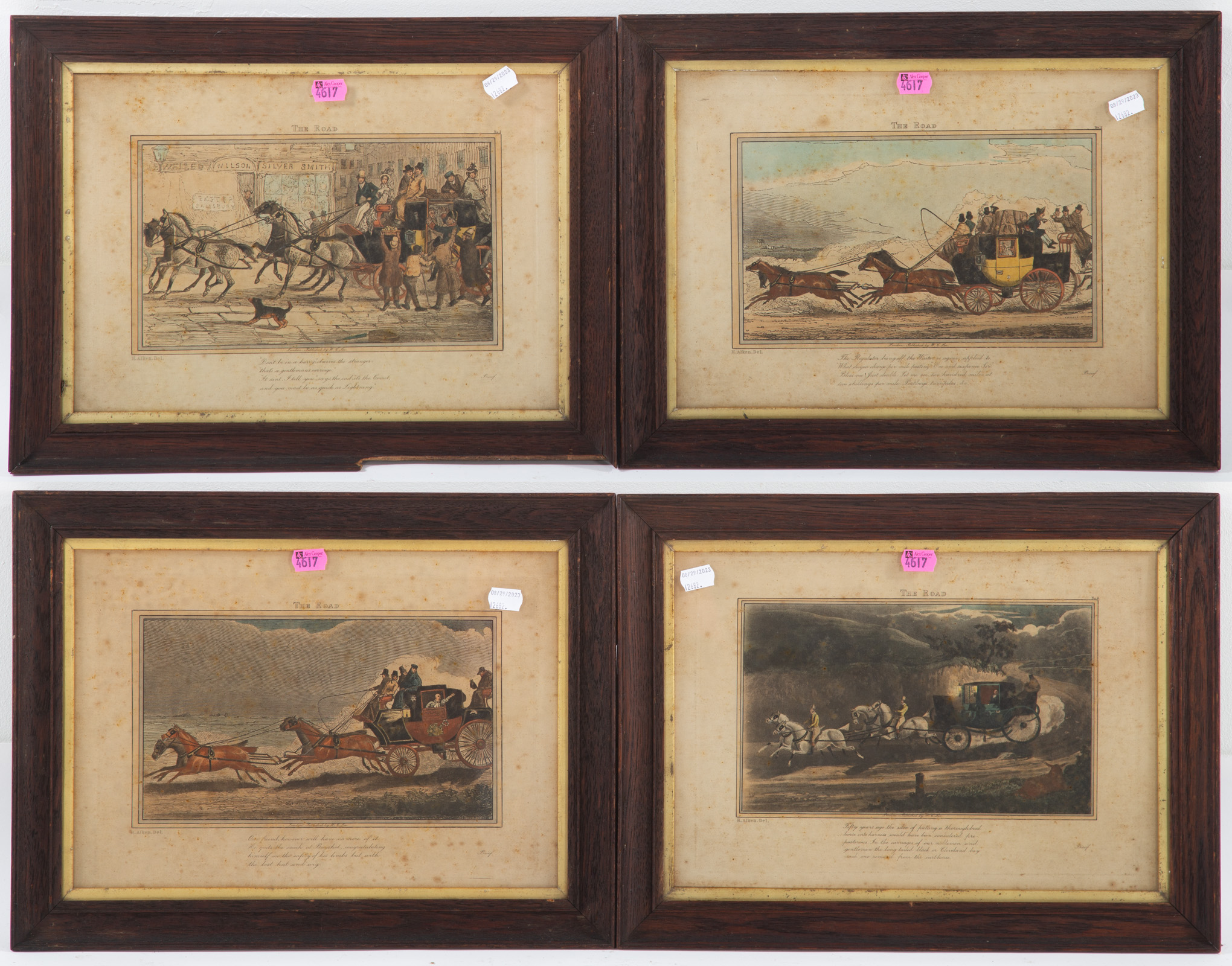 FOUR HAND COLORED ENGRAVINGS